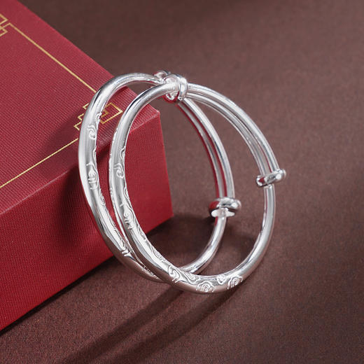 子佩集【祥云启慧】银S9999童镯【TB0240764】儿童祥云2601 商品图0