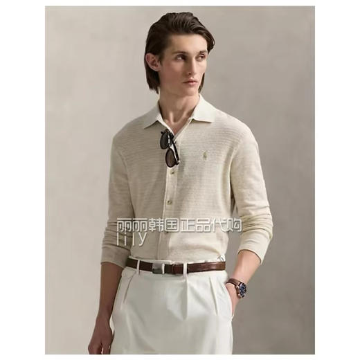 【秒杀价已调 直接拍】RL 老钱松弛感 亚麻针织开衫 男女同款 女生穿也太好看了 商品图0