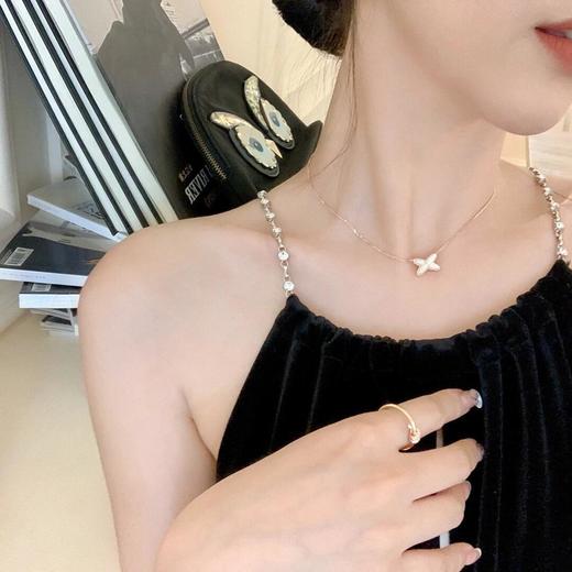 Chaumet尚美Liens结缘系列交叉单钻项链，原版定制超精工 商品图10