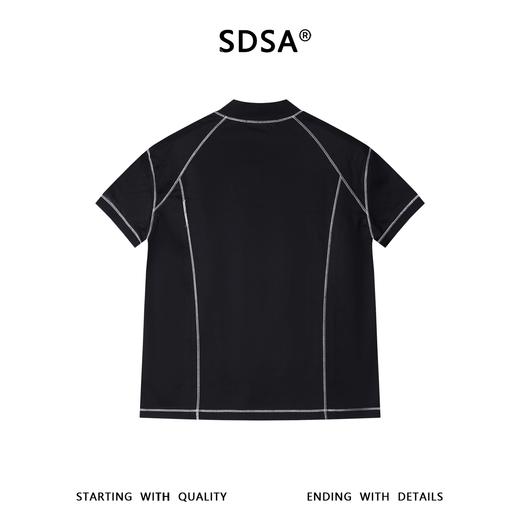 26027SDSA男装2026新款轻奢小众设计缝线半拉链立领短袖T恤百搭上衣 商品图4