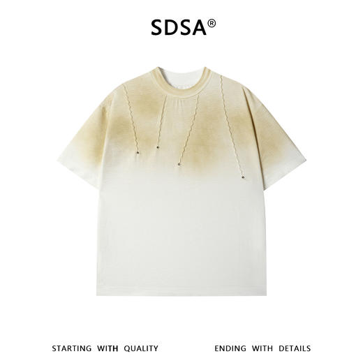 68633SDSA男装2026新款高贵轻奢潮牌波浪线钉珠肌理短袖T恤百搭上衣 商品图1