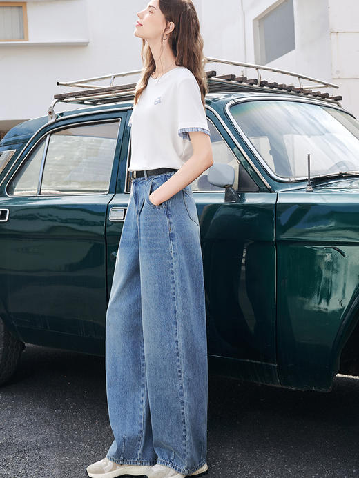 【百图lulu定制】【预售4月10日发】 【原色弯刀裤】 原色高腰弯刀牛仔裤 遮胯显瘦  梨型身材天裤 商品图3