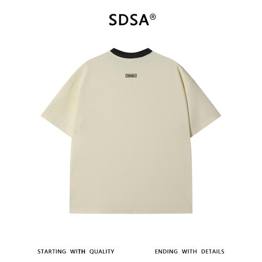 SDSA男装2026新款高贵轻奢美式潮牌撞色领口设计短袖T恤百搭上衣 商品图4