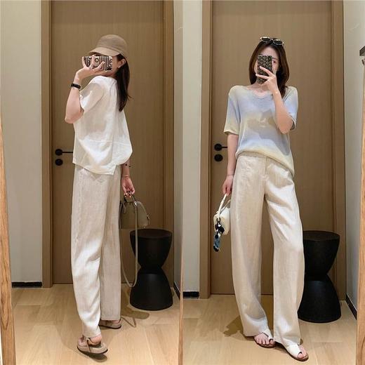 雀说巨舒适 老钱麻裤！定织人字纹天丝亚麻破缝阔腿裤宽松茧型休闲裤XZ25051405巨舒适 老钱麻裤！定织人字纹天丝亚麻破缝阔腿裤宽松茧型休闲裤XZ25051405 商品图2