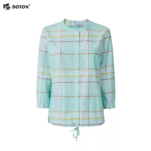 波顿夏季女士七分袖格子衬衫 软糯挺括百搭LS068225 商品图6