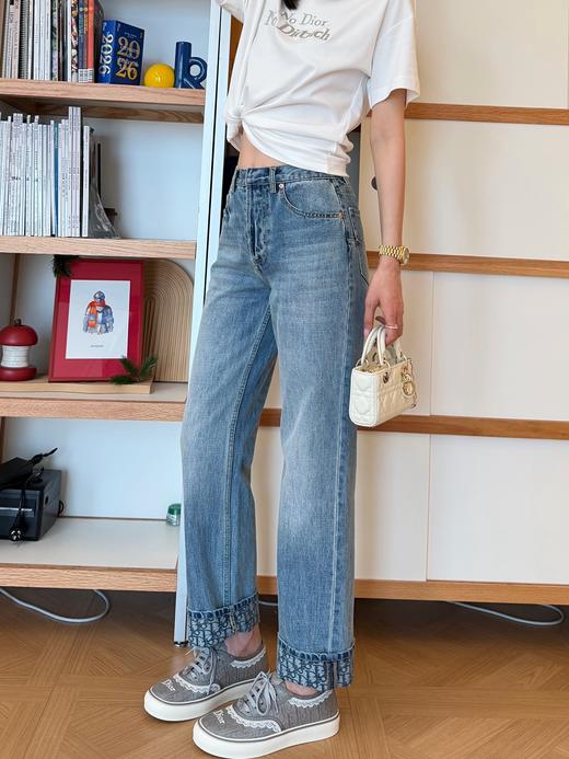 迪奥  最新款26Ss新款卷边老花牛仔裤 商品图3