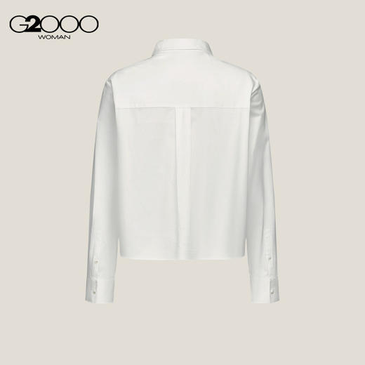 G2000女装SS26商场新款【棉质弹性】百搭贴袋绣花长袖休闲衬衫61233807 商品图2