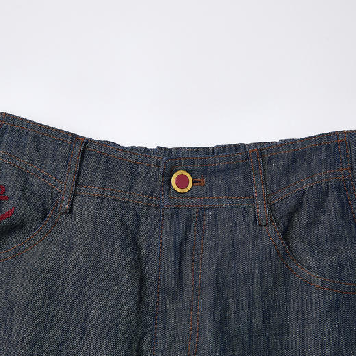 谜底刺绣直筒裤长裤2026年夏季新品棉麻色织复古艺术女262MK0466 商品图3