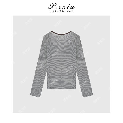 03-4潘依绣丁丁宠粉【简系慵懒】天丝羊-毛V领百搭修身长袖T恤 W-62241 商品图2