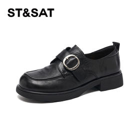 星期六26春新款复古圆扣英伦百搭乐福鞋SSE1111012