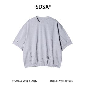 SDSA男装2026新款高贵轻奢韩版简约纯色圆领短袖T恤百搭宽松上衣