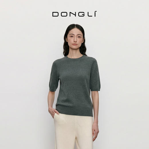 东黎 • 山羊绒女士春秋圆领经典基础百搭短袖 270 商品图5