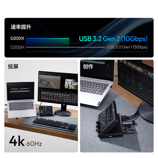 Ulanzi优篮子D200X自定义宏键盘StreamDeck桌面视频直播旋钮按键剪辑助手电脑游戏可编程快捷小键盘控制台 商品图5