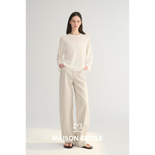 MC定染灰白色莱赛尔棉舒适简约显瘦百搭直筒牛仔裤MAISON CECILE 商品图2