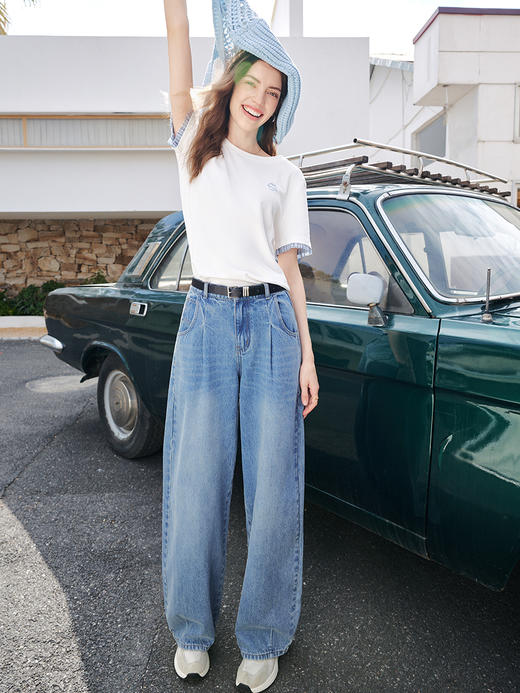 【百图lulu定制】【预售4月10日发】 【原色弯刀裤】 原色高腰弯刀牛仔裤 遮胯显瘦  梨型身材天裤 商品图4