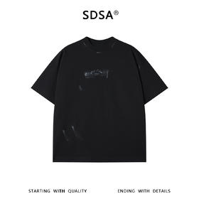 SDSA男装2026新款高贵轻奢美式复古刷漆印花字母圆领短袖T恤百搭