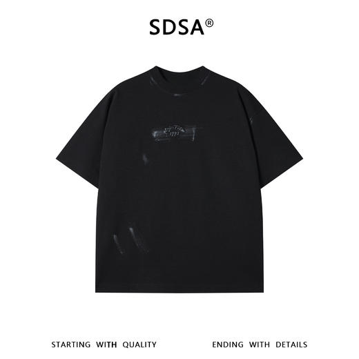 SDSA男装2026新款高贵轻奢美式复古刷漆印花字母圆领短袖T恤百搭 商品图0