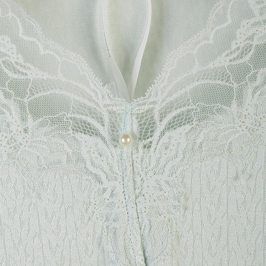 美奈川睡衣女家居服套装花边v领长袖套装 JJ28194 商品图5