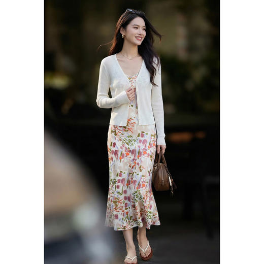 米思阳2026春夏新款镂空薄款亚麻针织防晒开衫外套女配吊带外搭短款上衣1109/1150 商品图4