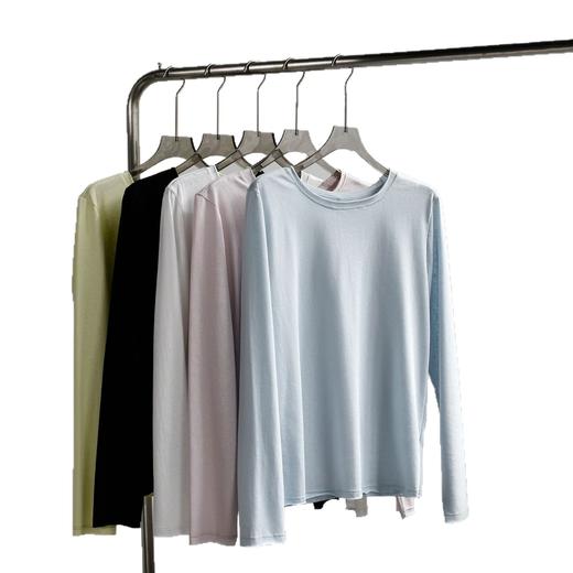 丁摩 【天丝棉语衫】春夏新莱赛尔天丝棉卷边圆领宽松防晒罩衫针织衫6ZF-B014 商品图4