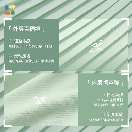 【一体式百褶裤裙】森林棠26夏款轻盈透气女童压褶气质网球运动短裙42962048 商品图4