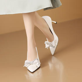 【预售7天】时尚法式浅口一脚蹬单鞋蝴蝶结水钻女鞋HY&H3361