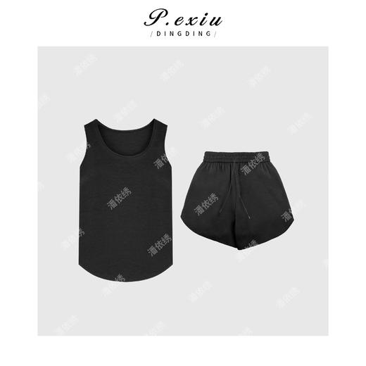 03-4潘依绣丁丁宠粉PanYiXiu/潘依绣【夏初长】极简主义松弛感背心短裤套装 SH98897 商品图1