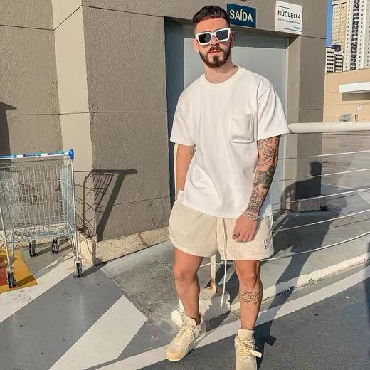 F032331春季新款刺绣小标抽绳透气网眼速干休闲短裤 商品图9