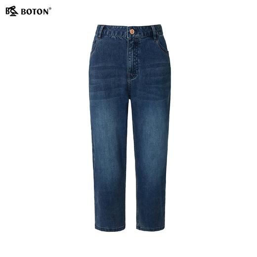 [桑蚕丝]波顿夏季女士七分牛仔裤直筒高腰弹力修身牛仔裤LF663225 商品图4