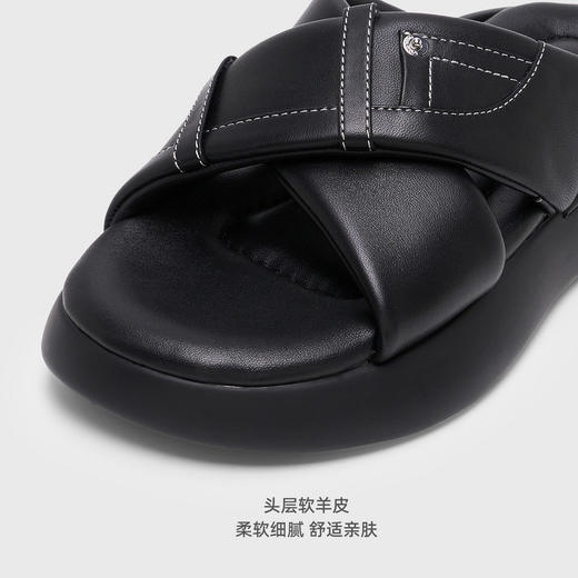 lost in echo2026春夏新款时髦解构口袋交叉厚底增高显瘦沙发拖女 商品图2