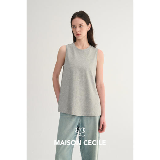 MC四色|莱赛尔亚麻舒适松弛感春夏简约A摆无袖背心MAISON CECILE 商品图4