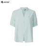 波顿夏女士夏日清爽小 V 领衬衫 纯色肌理感泡泡袖上衣LS057225 商品缩略图5