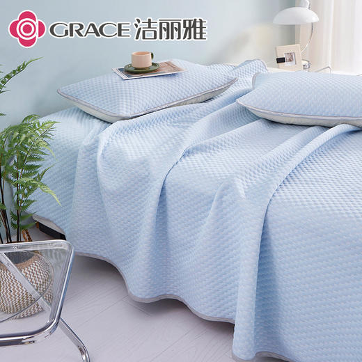 洁丽雅冰川蓝.3D豆豆冰丝按摩凉席三件套CP948A 商品图2