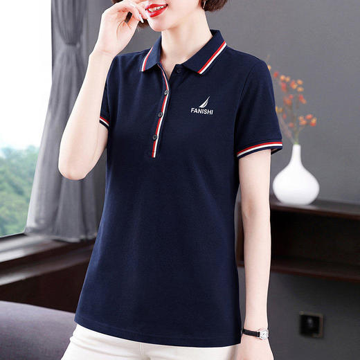 polo衫t恤女短袖2026新款夏季爆款女装假两件正肩翻领上衣体恤衫 商品图4