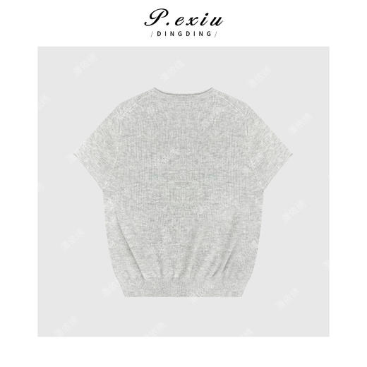 03-4潘依绣丁丁宠粉羊毛薄款舒适撞色印花针织短袖T恤 ZZ0917 商品图2