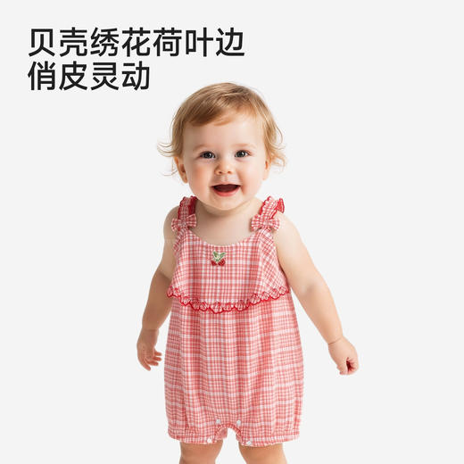 【商场同款】英氏女宝背心连体衣夏新款红色系婴儿背心哈衣 商品图4