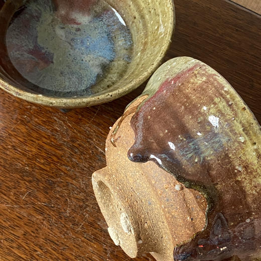 【苏州】日本中古粗陶手作器皿 大泪釉带签章 X1521 商品图1