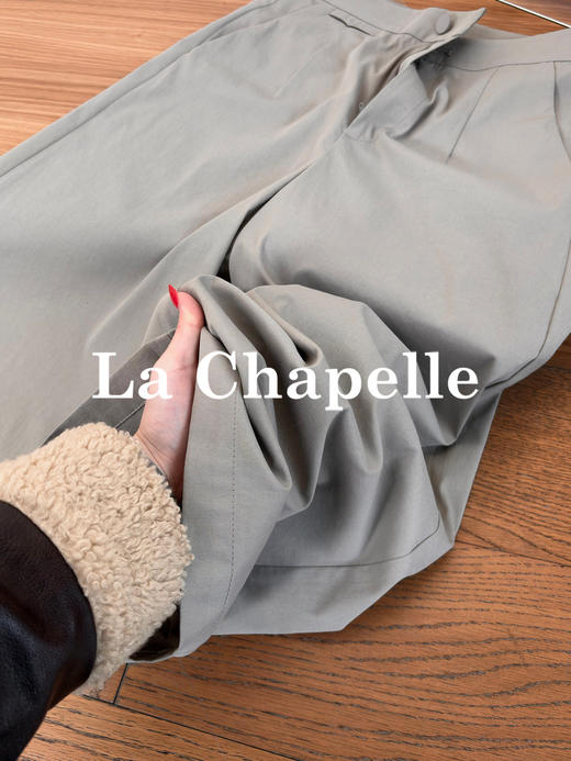 专柜实拍【遮胯显腿直】拉夏贝尔/La Chapelle春夏新款高腰宽松显瘦小个子休闲裤舒适通勤百搭 商品图9