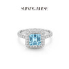 ShiningHouse[培育] 彩钻系列 18k金钻石戒指 蓝钻公主方形1克拉钻人工真钻人造钻石K金戒指时尚钻石戒指卓越匠心奢耀臻献【此商品不支持7天无理由退货退款】 商品缩略图2