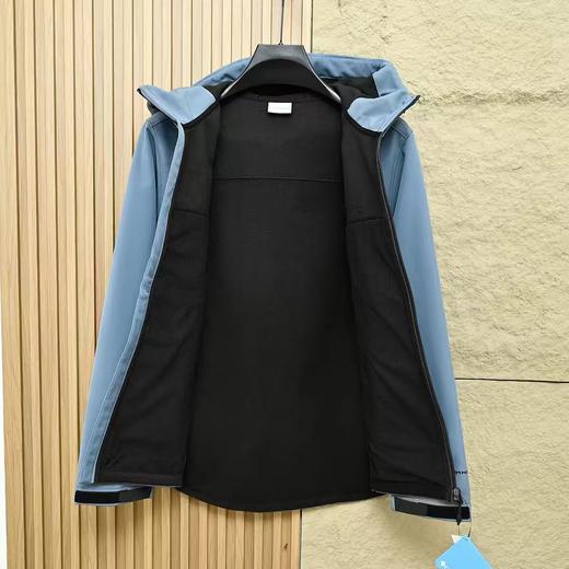 F032313春季秋冬季软壳防水防风内里加绒加厚款连帽冲锋衣 商品图7