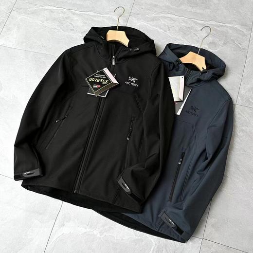 F032314春季加绒软壳三防功能连帽冲锋衣拉链长袖外套 商品图0