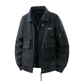 F032311春秋新款时尚百搭日常通勤拼接美式夹克外套