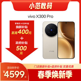 vivo X300 Pro 到店购机享200-400元补贴卷（补贴卷可作为VIP系列卷／回收卷／融合卷／配件卷/换新补贴/使用5选1）