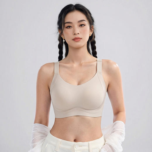 美奈川新款无钢圈中厚杯聚拢小胸收副乳内衣女防下垂防外扩胸罩盈润杯 BRA11496 商品图4