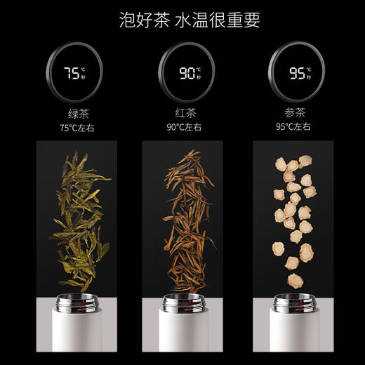 【自营】全格 智能泡茶保温杯子水杯【容量：400mL】 PC505-420 商品图8