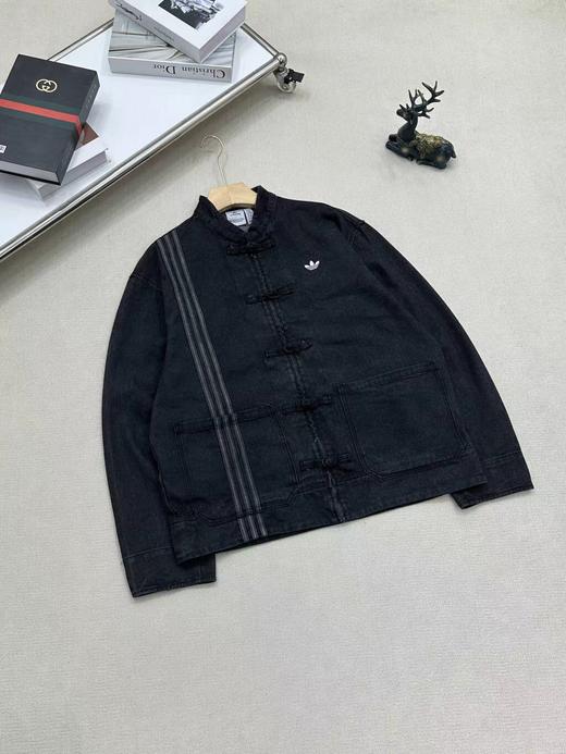 F032333春季新款中国古风男女立领牛仔水洗棉宽松唐装外套 商品图4