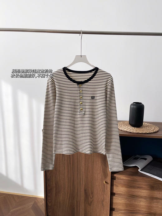 ZLF179网红款刺绣条纹上衣 商品图1