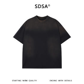 SDSA男装2026新款高贵轻奢美式复古渐变烫钻圆领短袖T恤百搭上衣