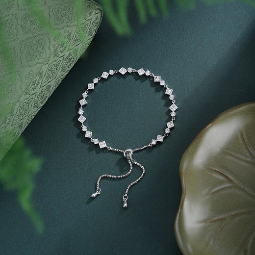 子佩集【星轨凌华】银S925手链【SL070554B】时尚菱形方块2601 商品图2