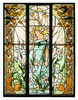 独角鹿西洋古董1920年代法国出品新艺术运动风格《百合少女》主题巨幅三联式彩绘玻璃花窗 商品缩略图0